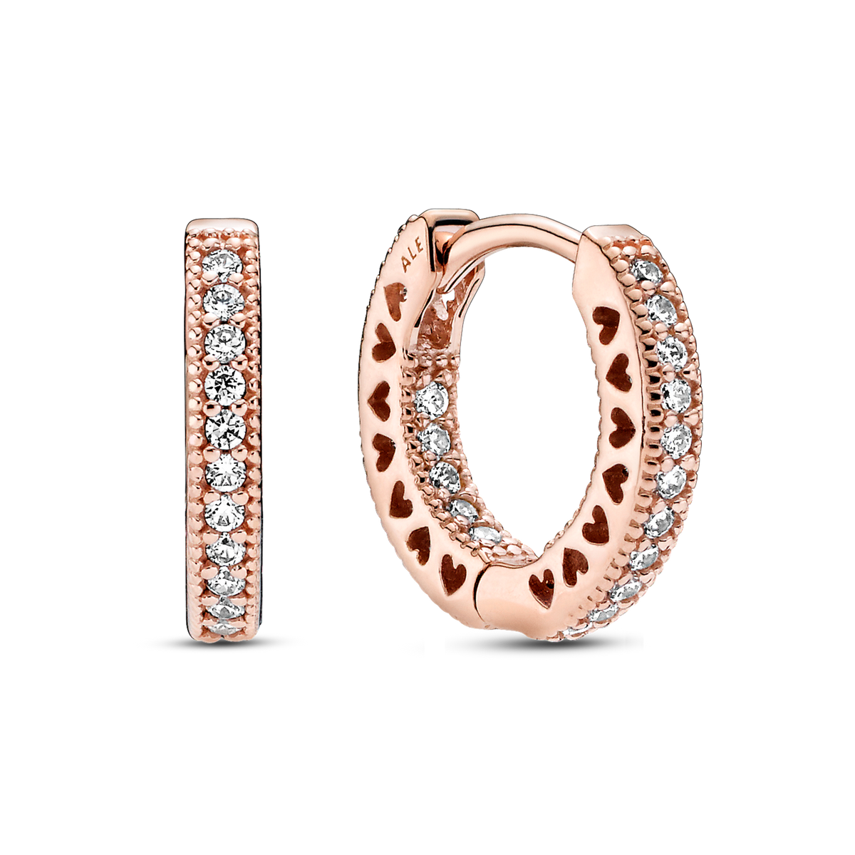 Pavé Heart Hoop Earrings
