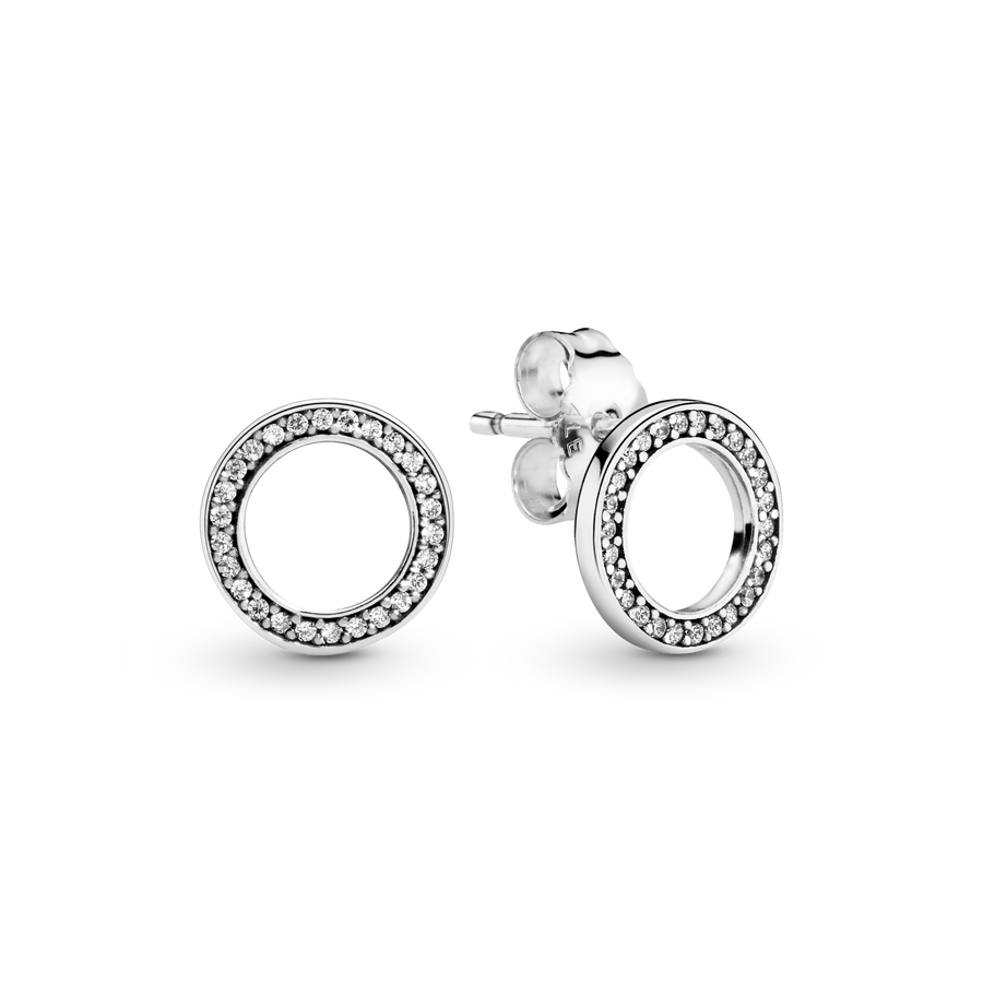 FINAL SALE - Sparkling Circle Stud Earrings