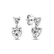 Double Heart Sparkling Stud Earrings
