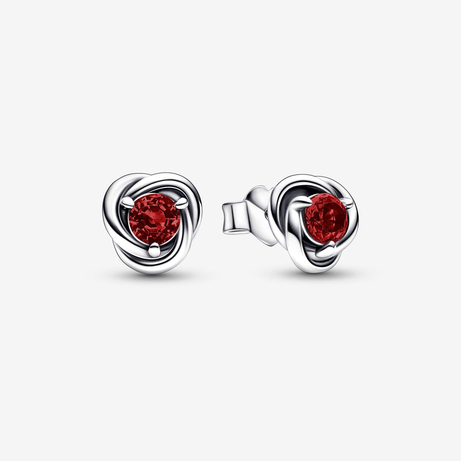 FINAL SALE - January Red Eternity Circle Stud Earrings