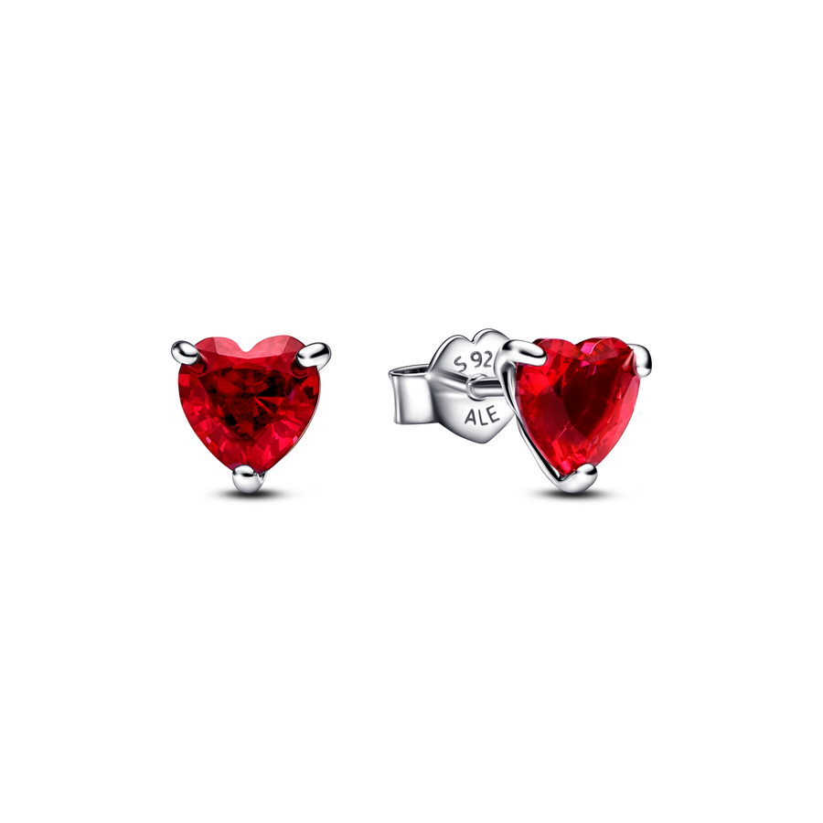 Red Heart Stud Earrings