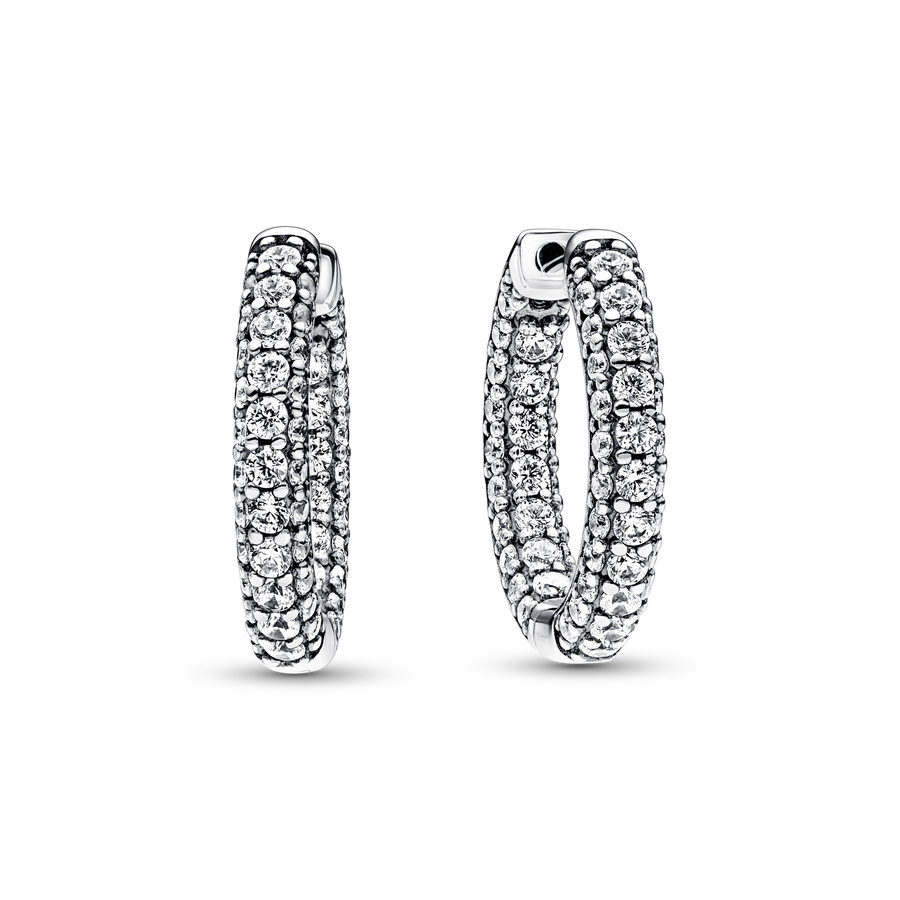 Pandora Timeless Pavé Single-row Hoop Earrings