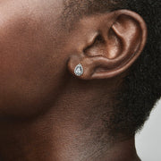 Sparkling Pear Halo Stud Earrings