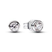 Pandora Era Bezel Sterling Silver Lab-grown Diamond Earrings