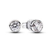 Pandora Era Bezel Sterling Silver Lab-grown Diamond Earrings