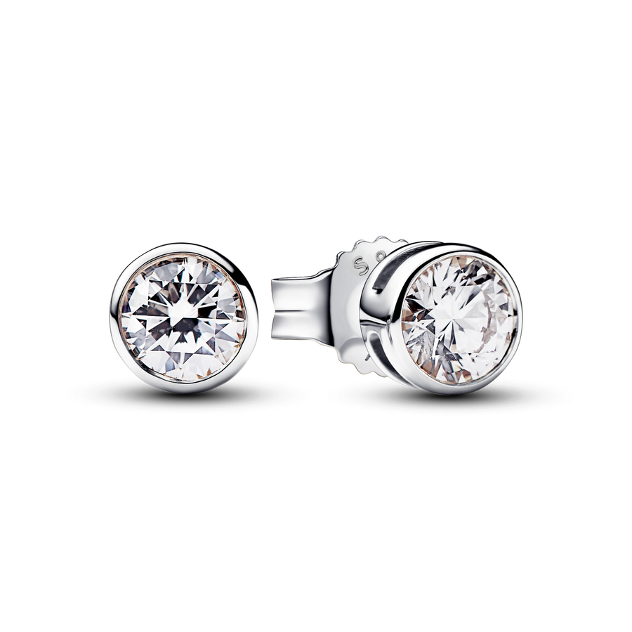 Pandora Era Bezel Sterling Silver Lab-grown Diamond Earrings