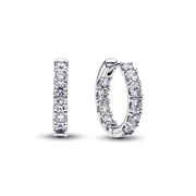 Sparkling Row Eternity Hoop Earrings
