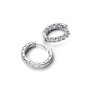 Sparkling Row Eternity Hoop Earrings