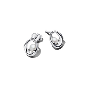 Organically Shaped Oval & Treated Freshwater Cultured Pearl Stud Earrings