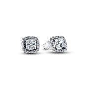 Square Halo Stud Earrings
