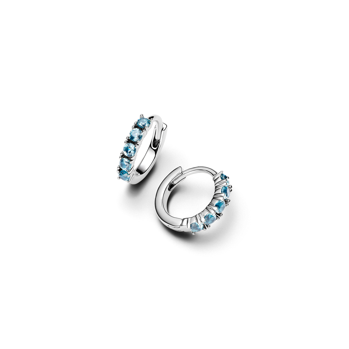 Light Blue Huggie Earrings
