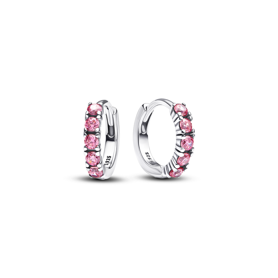 Pink Huggie Earrings