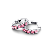 Pink Huggie Earrings