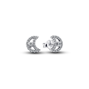 Sparkling Moon Stud Earrings