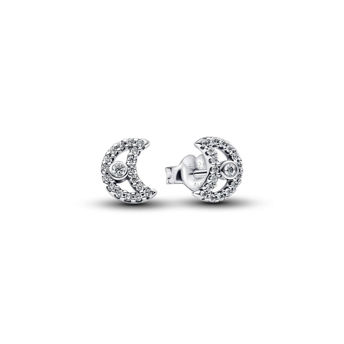 Sparkling Moon Stud Earrings