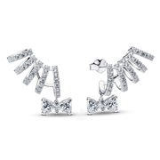 Bridgerton Sparkling Bow Climber Earrings