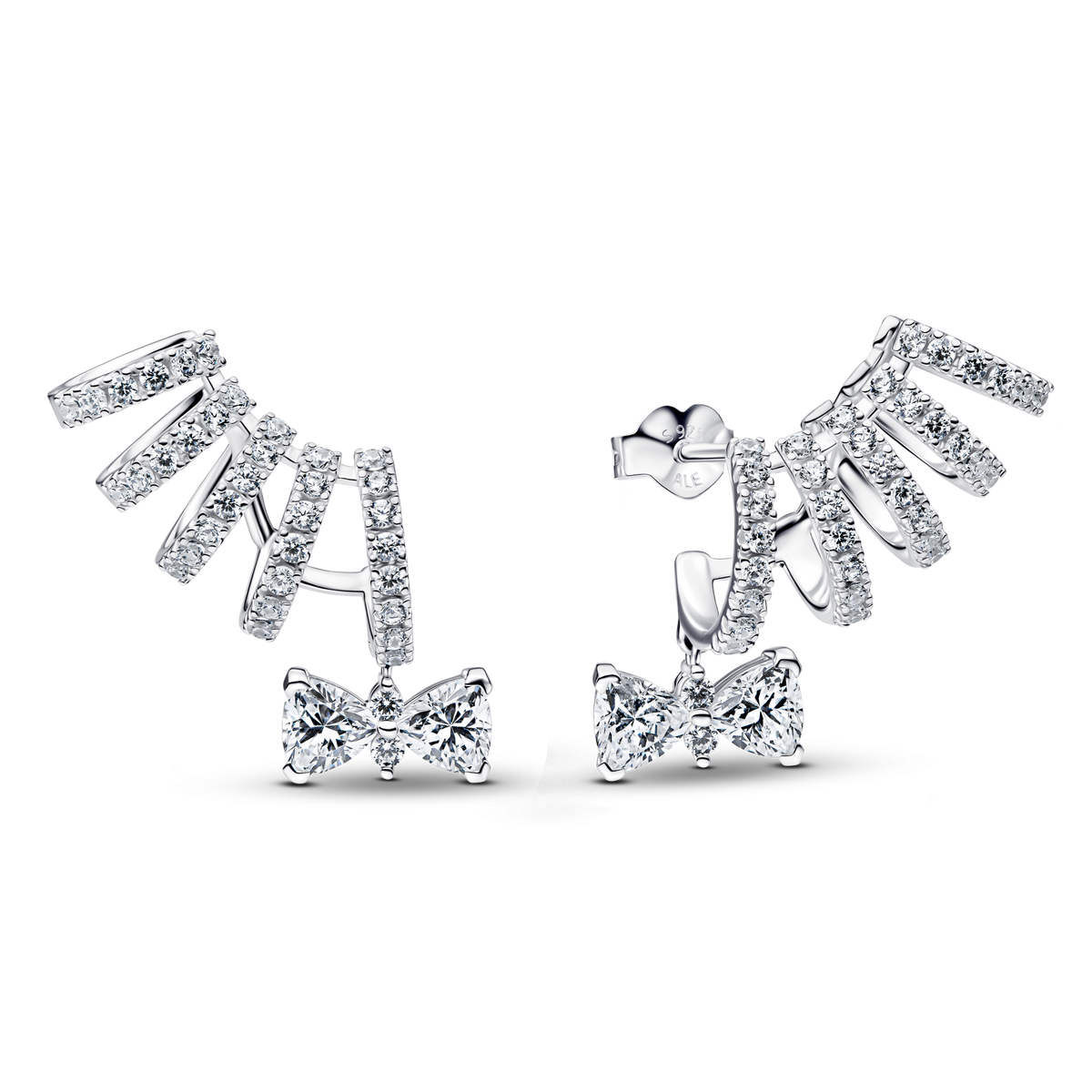 Bridgerton Sparkling Bow Climber Earrings
