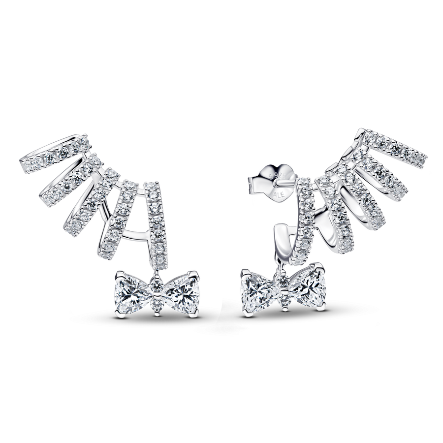Bridgerton Sparkling Bow Climber Earrings