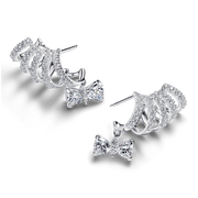 Bridgerton Sparkling Bow Climber Earrings