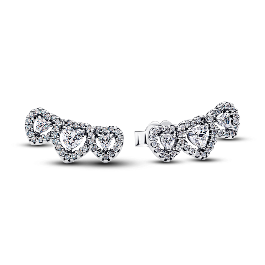 Halo Heart Trilogy Stud Earrings