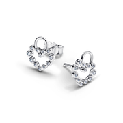 Sparkling Heart Padlock Stud Earrings