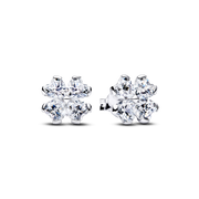 Sparkling Lucky Clover Stud Earrings