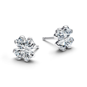 Sparkling Lucky Clover Stud Earrings