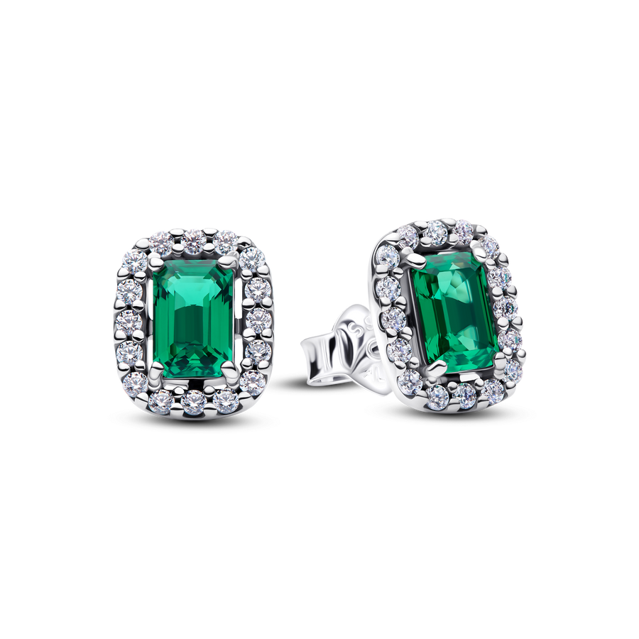 Sparkling Rectangular Stud Earrings