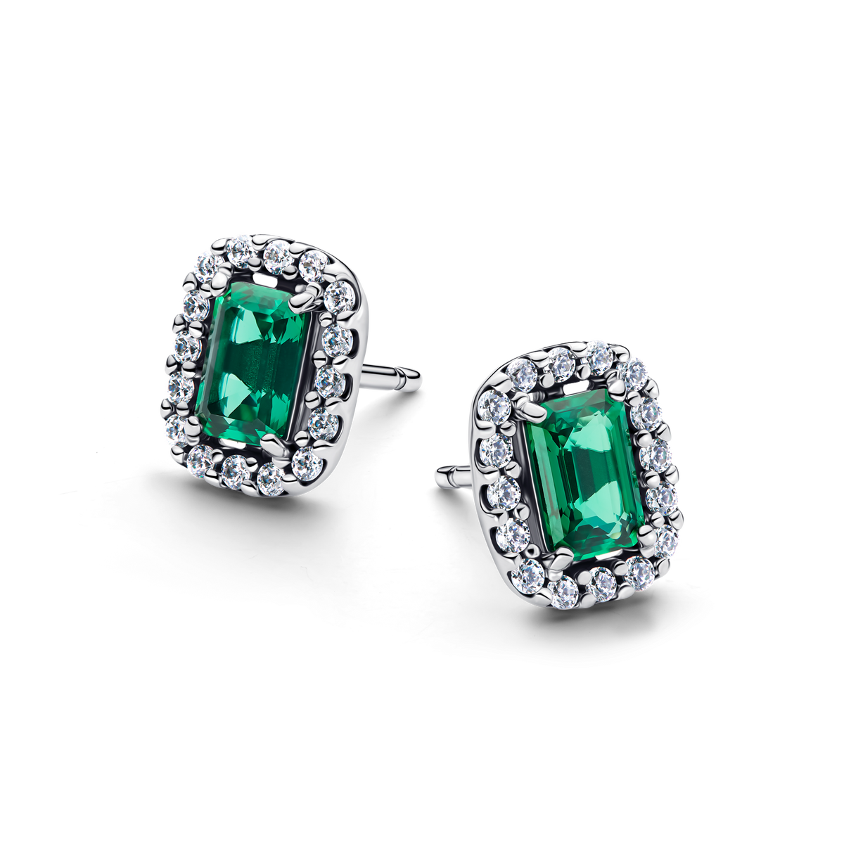 Sparkling Rectangular Stud Earrings