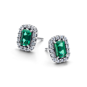 Sparkling Rectangular Stud Earrings