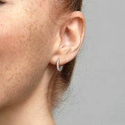 Pavé Heart Hoop Earrings
