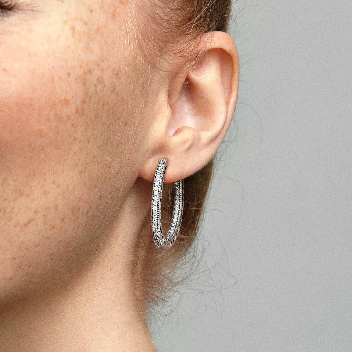Sparkle and Hearts Hoop Earrings