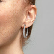 Sparkle and Hearts Hoop Earrings
