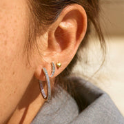 Sparkle and Hearts Hoop Earrings