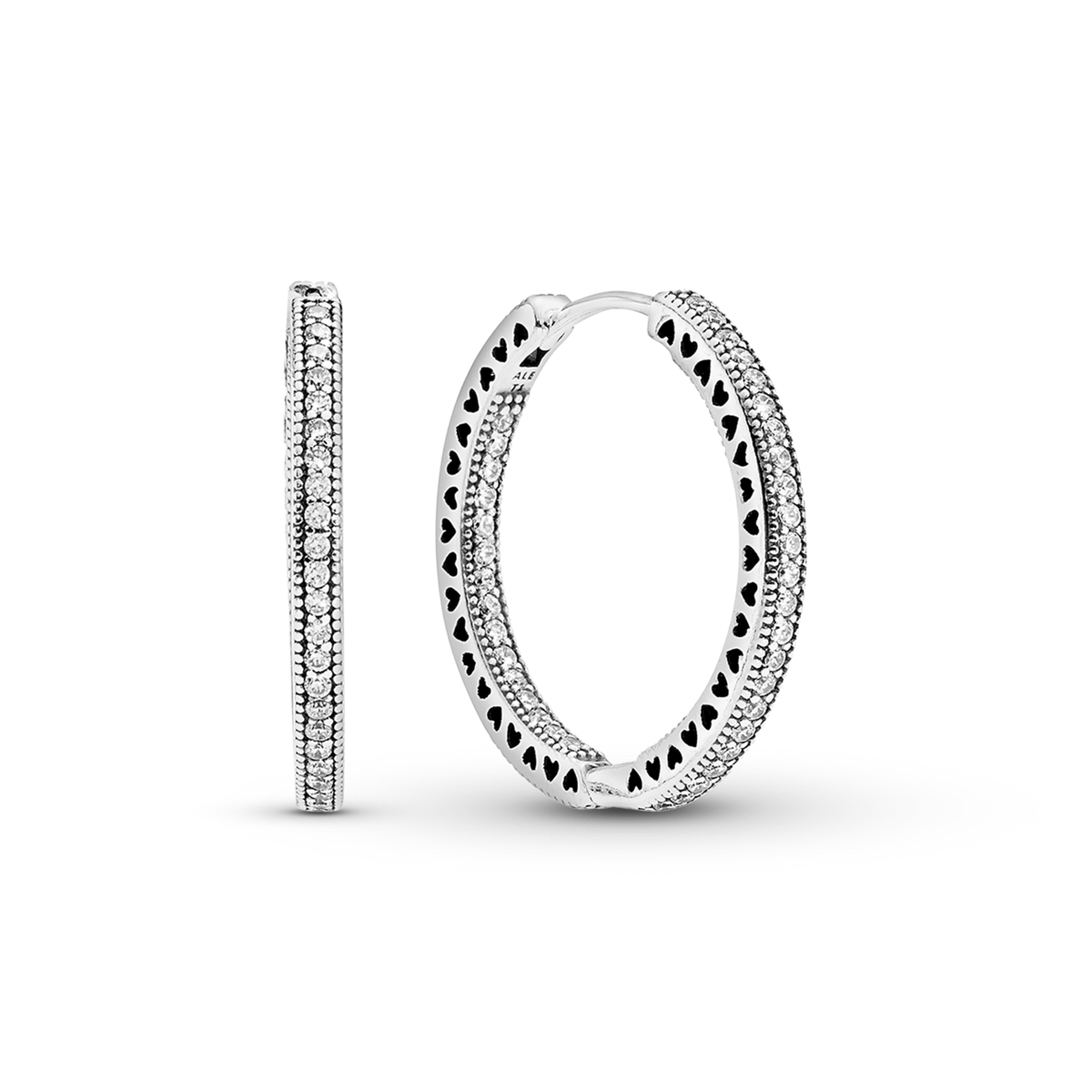 Sparkle and Hearts Hoop Earrings
