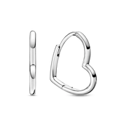 Asymmetrical Heart Hoop Earrings