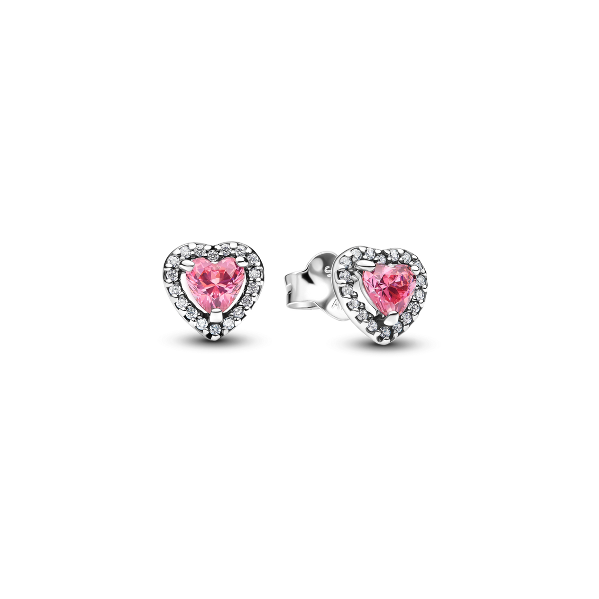 Elevated Pink Heart Stud Earrings