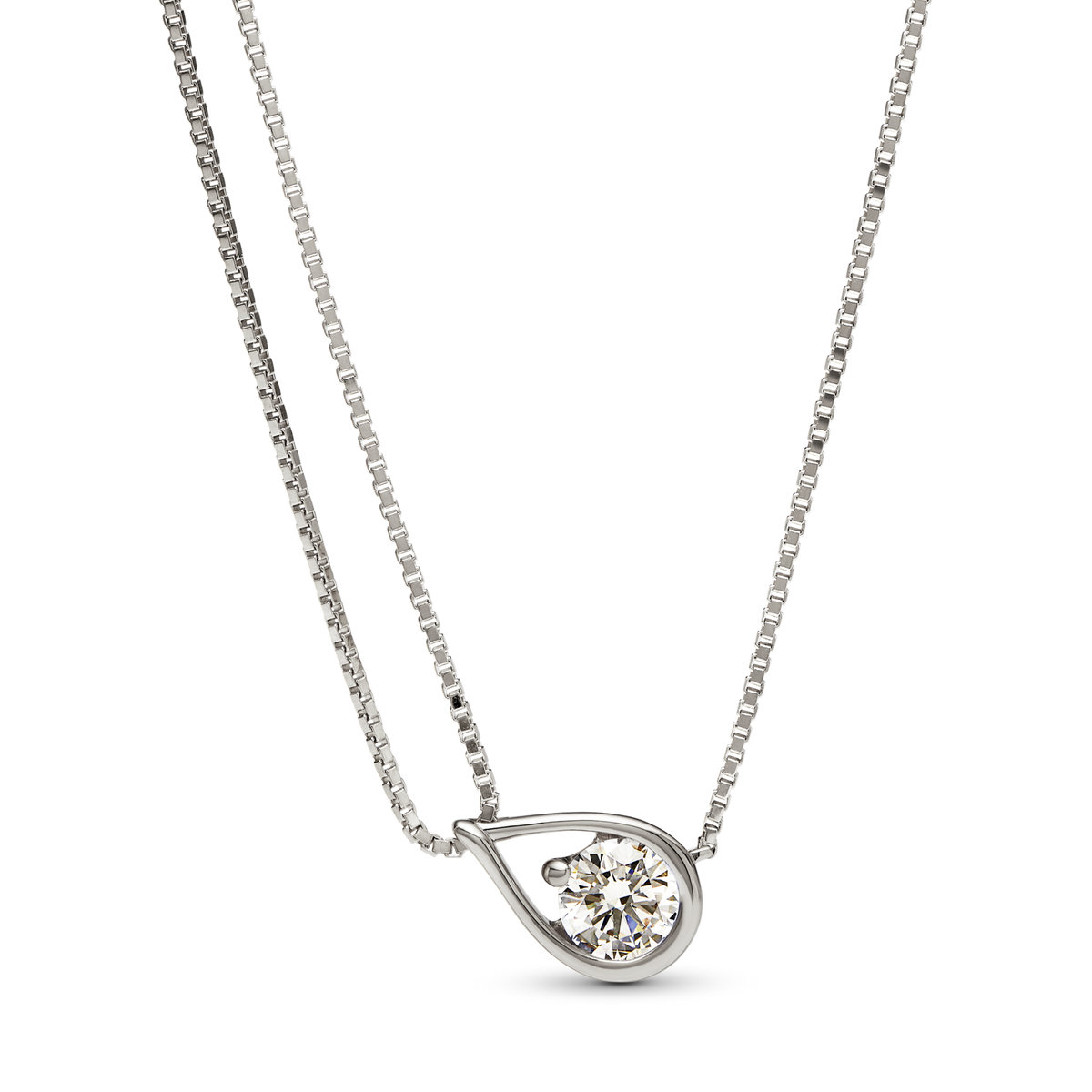FINAL SALE - Pandora Infinite 14k White Gold Lab-grown Diamond Double Chain Collier Necklace