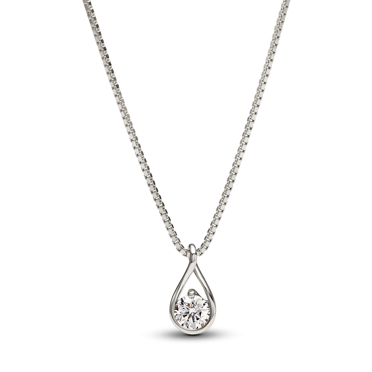 Pandora Infinite 14k White Gold Lab-grown Diamond Pendant Necklace