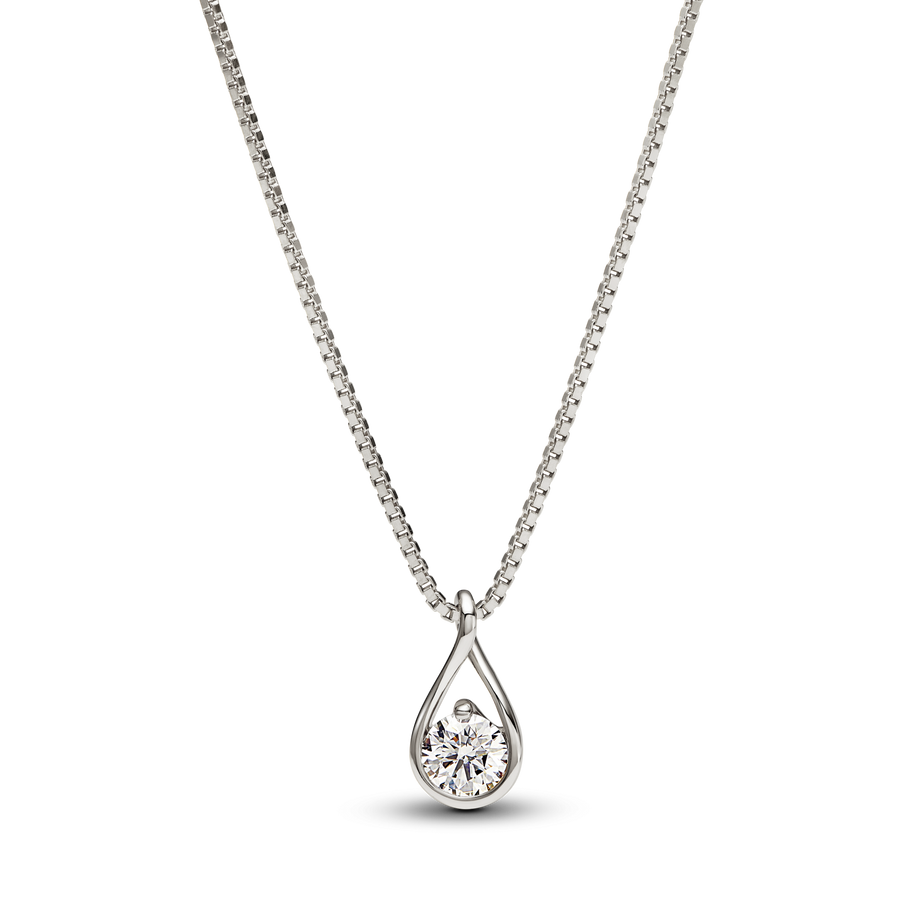 Pandora Infinite 14k White Gold Lab-grown Diamond Pendant Necklace