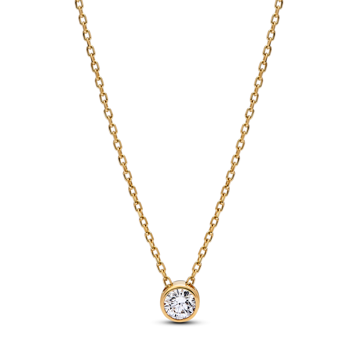 Pandora Era Bezel 14k Gold Lab-grown Diamond Pendant Necklace