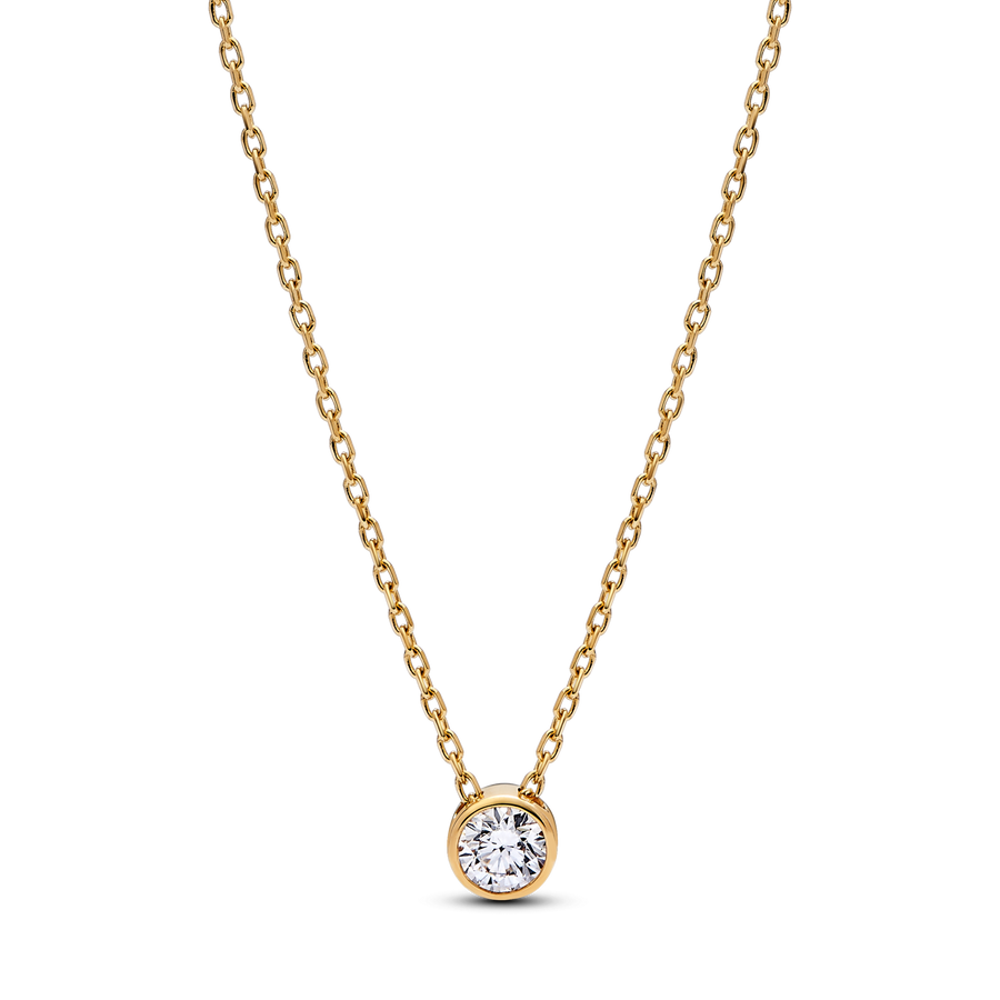 Pandora Era Bezel 14k Gold Lab-grown Diamond Pendant Necklace