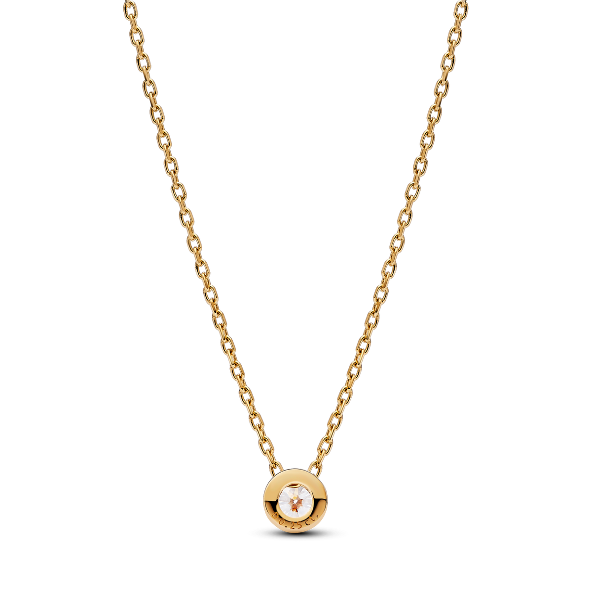 Pandora Era Bezel 14k Gold Lab-grown Diamond Pendant Necklace