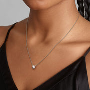 Pandora Era 14k White Gold Lab-grown Diamond Pendant Necklace