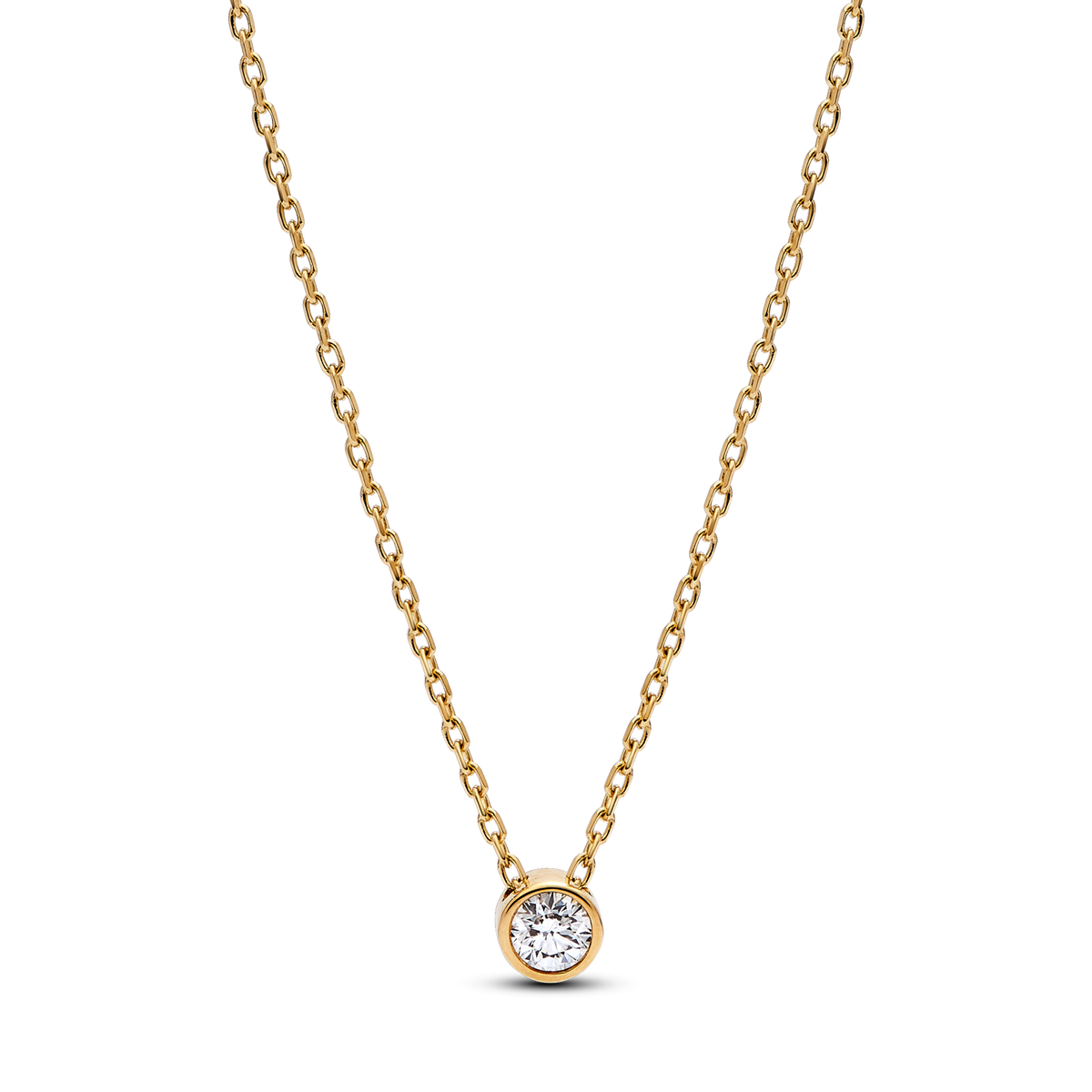 Pandora Era Bezel 14k Gold Lab-grown Diamond Pendant Necklace
