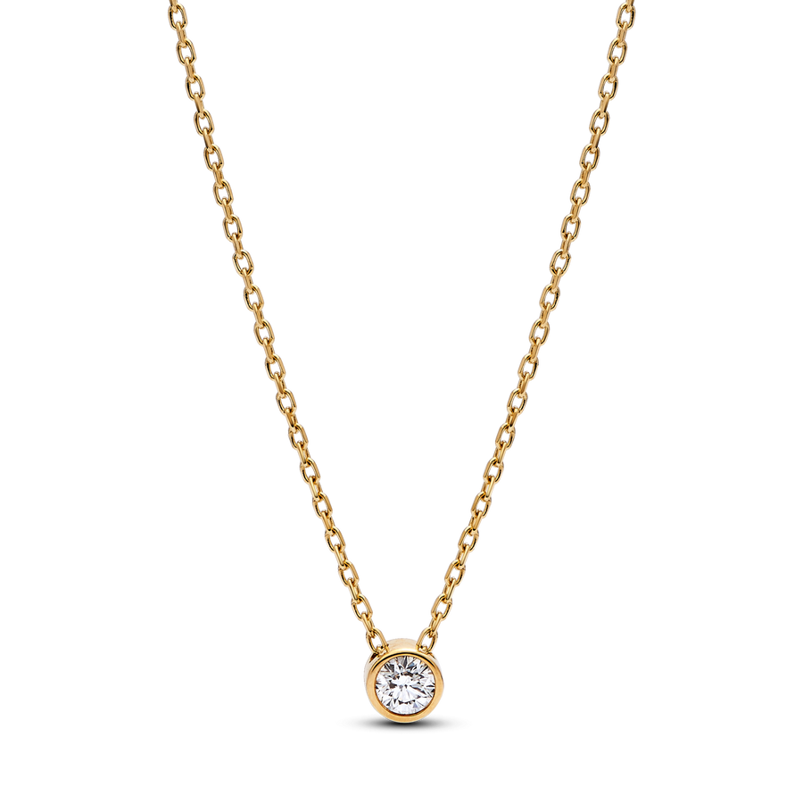 Pandora Era Bezel 14k Gold Lab-grown Diamond Pendant Necklace