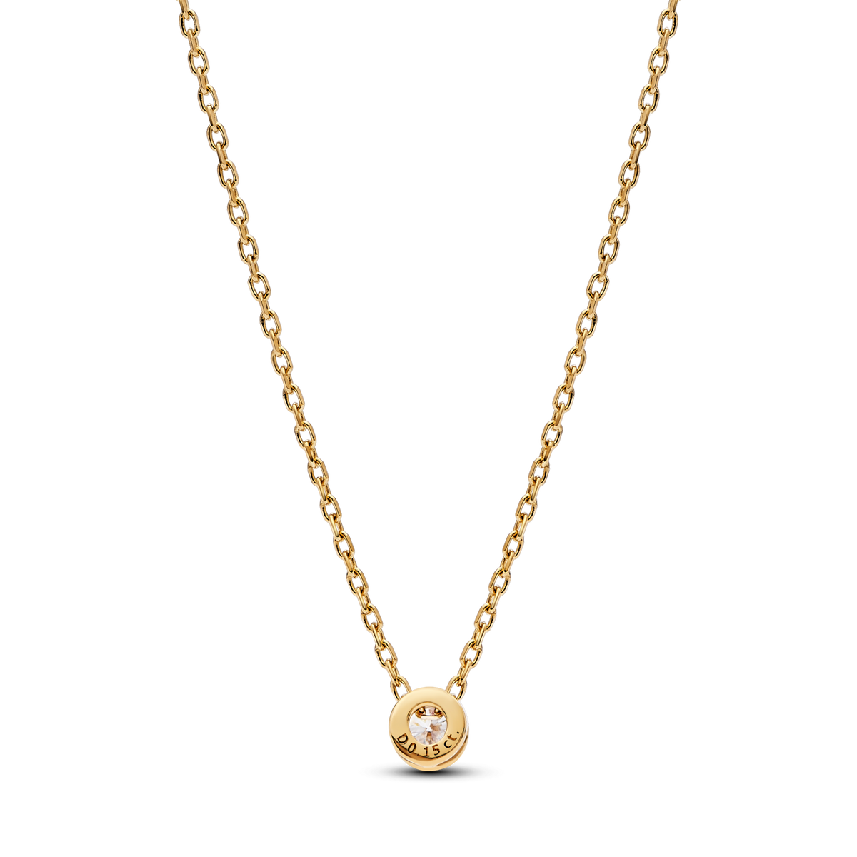 Pandora Era Bezel 14k Gold Lab-grown Diamond Pendant Necklace