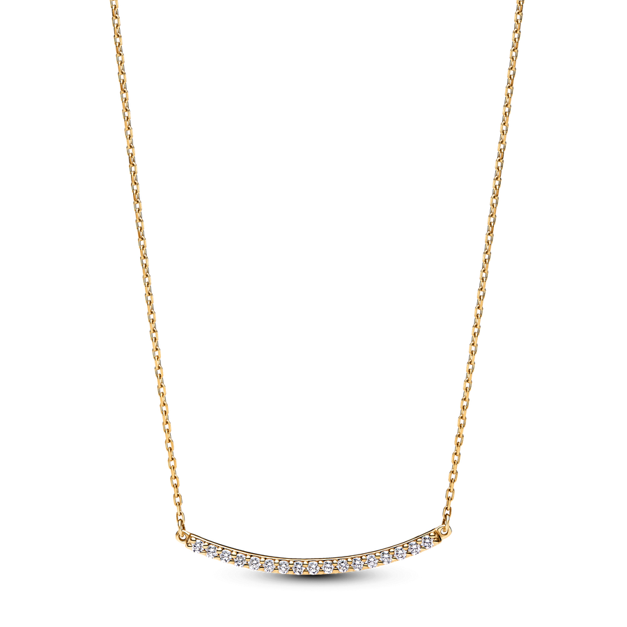 Pandora Era 14k Gold Lab-grown Diamond Pavé Bar Necklace