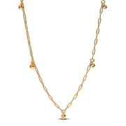 Pandora Era Bezel Lab-Grown Diamond Dangle Station Paperclip Chain Necklace