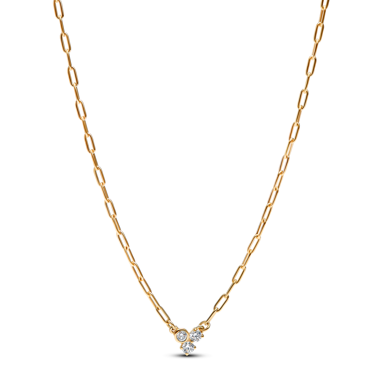 Pandora Era Lab-Grown Diamond Cluster Paperclip Chain Necklace